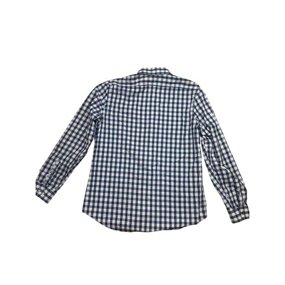 Express Modern Fit 16-16 1/2 Plaid Blue Button up Shirt Large preppy academia - Picture 3 of 8